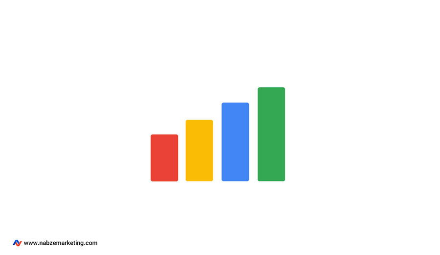 چهار پله به رنگ لوگوی گوگل نشان دهنده پیشرفت